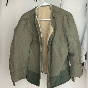 Military green bomber jacket, vintage